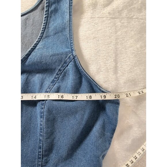 Derek Heart Sleeveless Denim Romper Jumpsuit - Blue - SZ L - Picture 8 of 12